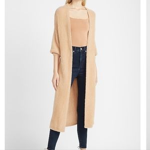 Express faux fur fuzzy maxi cardigan Small